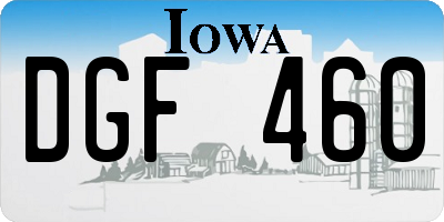 IA license plate DGF460