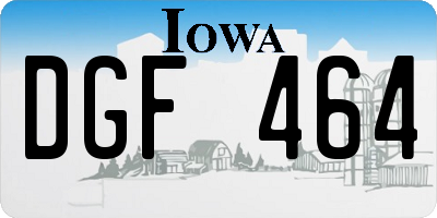 IA license plate DGF464