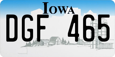 IA license plate DGF465