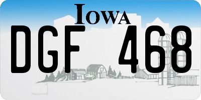 IA license plate DGF468