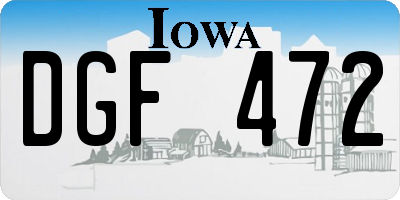 IA license plate DGF472