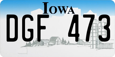 IA license plate DGF473