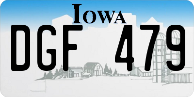 IA license plate DGF479