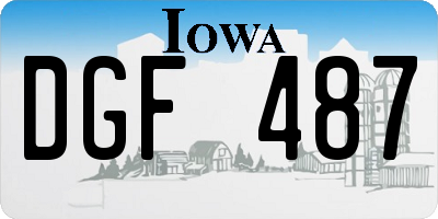 IA license plate DGF487