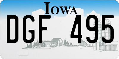 IA license plate DGF495