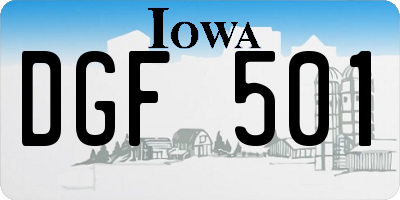 IA license plate DGF501