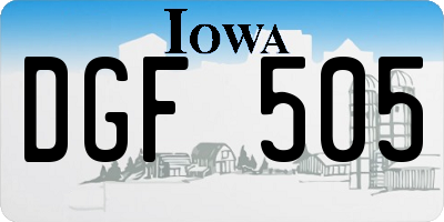 IA license plate DGF505