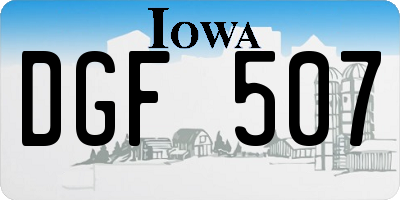IA license plate DGF507