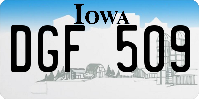 IA license plate DGF509