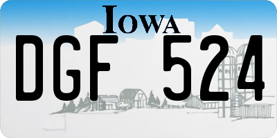 IA license plate DGF524