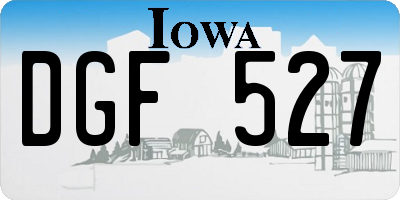 IA license plate DGF527
