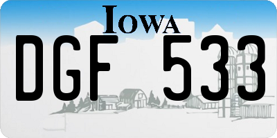 IA license plate DGF533