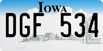 IA license plate DGF534