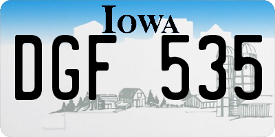 IA license plate DGF535