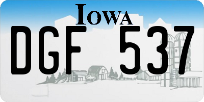 IA license plate DGF537