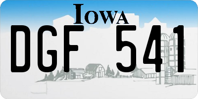 IA license plate DGF541