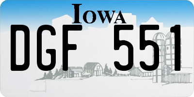 IA license plate DGF551