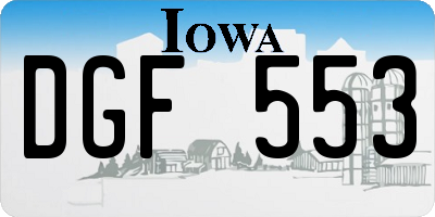 IA license plate DGF553
