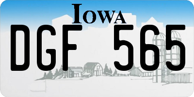 IA license plate DGF565