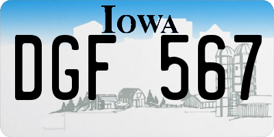 IA license plate DGF567