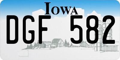 IA license plate DGF582
