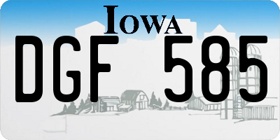 IA license plate DGF585