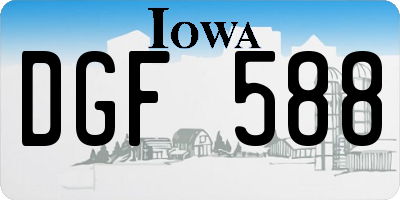IA license plate DGF588
