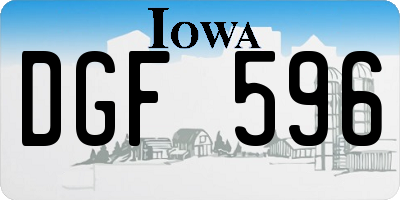 IA license plate DGF596