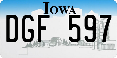 IA license plate DGF597