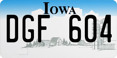 IA license plate DGF604