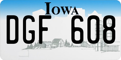 IA license plate DGF608