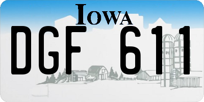 IA license plate DGF611