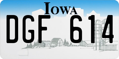 IA license plate DGF614