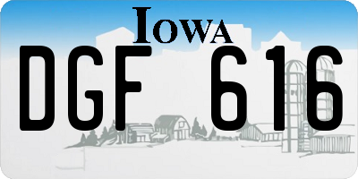 IA license plate DGF616