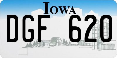 IA license plate DGF620