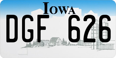 IA license plate DGF626