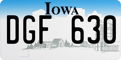 IA license plate DGF630