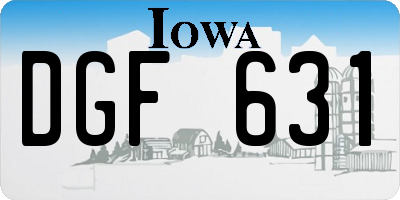 IA license plate DGF631
