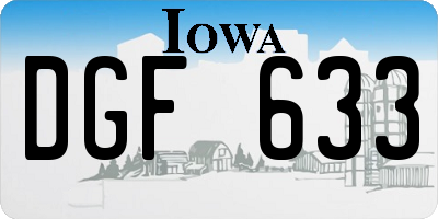 IA license plate DGF633