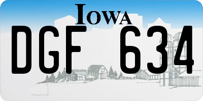 IA license plate DGF634