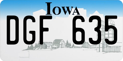 IA license plate DGF635