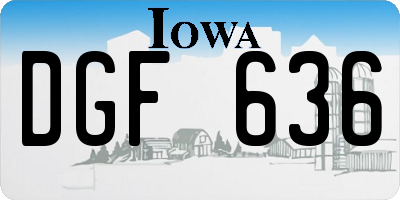 IA license plate DGF636