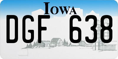 IA license plate DGF638