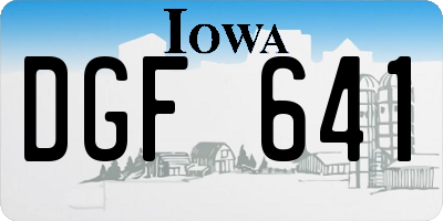 IA license plate DGF641