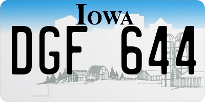 IA license plate DGF644