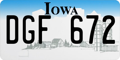 IA license plate DGF672