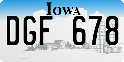 IA license plate DGF678