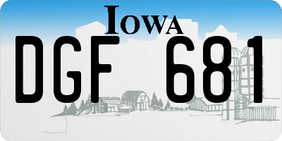 IA license plate DGF681