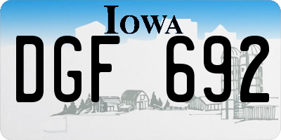 IA license plate DGF692