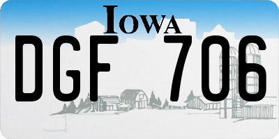 IA license plate DGF706